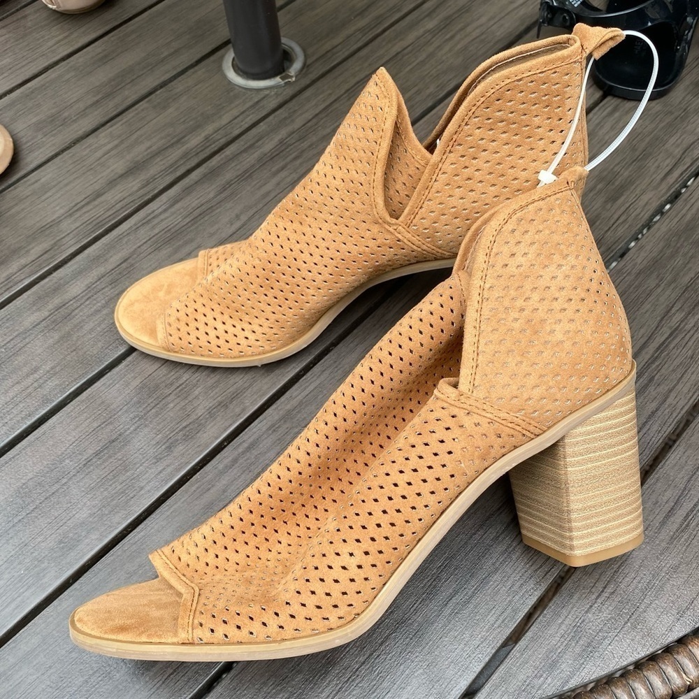 Abound suede peep toe block heels sandals